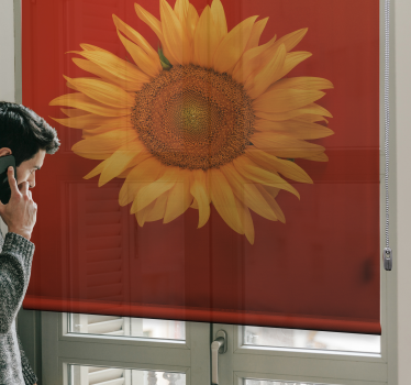 Röd orange solros blomma rullgardin - Tenstickers