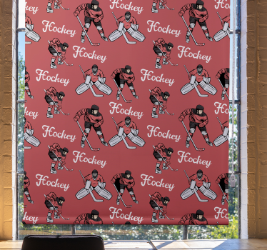 Röda hockeyspelare barn rullgardin - Tenstickers