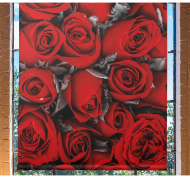 Röda rosor romantisk blomma rullgardin - Tenstickers