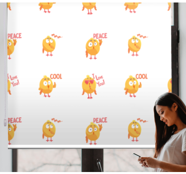 Rolig baby kyckling djur rullgardin - Tenstickers
