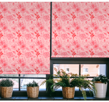 Romantiska rosmönster Rullgardin blommig - Tenstickers