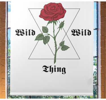 Ros med trianglar och text blomma rullgardin - Tenstickers