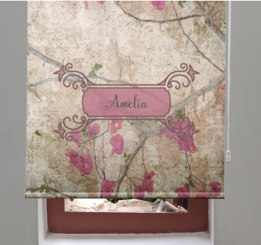 Rullgardin blommig med blommig elegans - Tenstickers