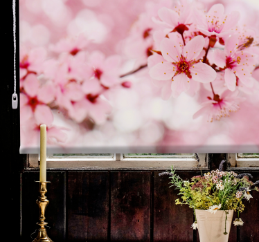 Rosa blomma fotografi konst blomma rullgardin - Tenstickers