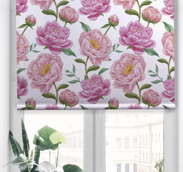 Rosa blomma klassisk rullgardin - Tenstickers