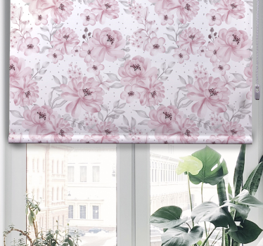 Rosa blomma rullgardin - Tenstickers