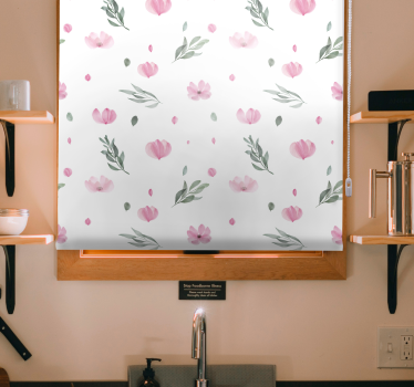 Rosa minimalistiska små blommor barn rullgardin - Tenstickers