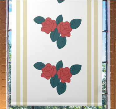 Rosmönster med löv Rullgardin blommig - Tenstickers