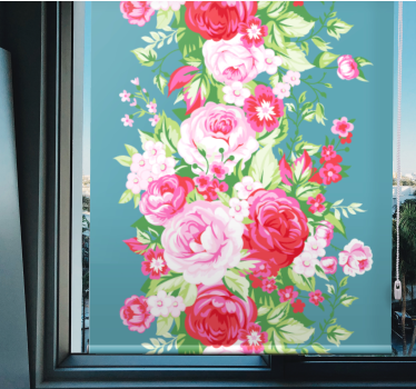Rosor och blommor Rullgardin blommig - Tenstickers