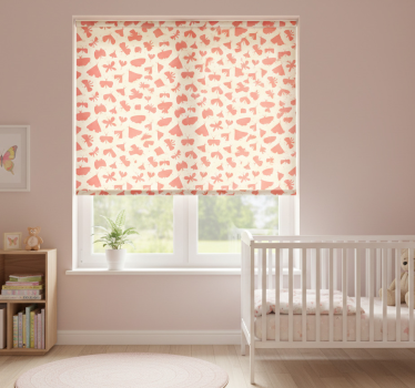 Rrullgardin barn abstrakt rosa geometrisk fjärilsmönster - Tenstickers