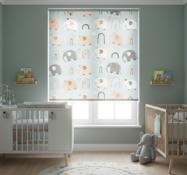 Rrullgardin barn elefant regnbågmotiv - Tenstickers