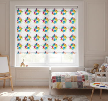 Rrullgardin barn färgglad bakgrund - Tenstickers