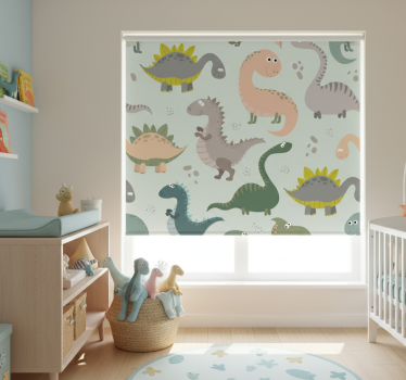 Rrullgardin barn leende dinosaurer - Tenstickers