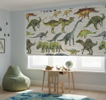 Rrullgardin barn realistiska dinosaurer - Tenstickers