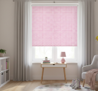 Rullgardin barn rosa och vita linjer - Tenstickers