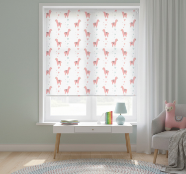 Rrullgardin barn rosa lama mönster - Tenstickers