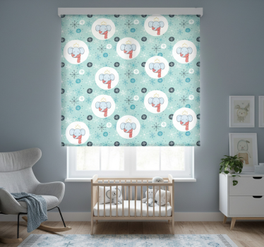 Rrullgardin barn vinter elefant kung - Tenstickers