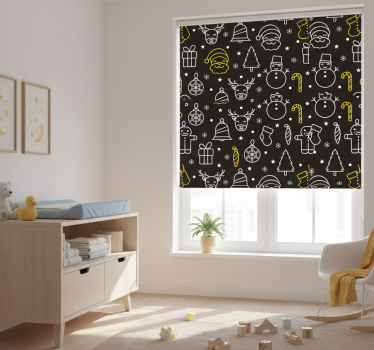 Rrullgardin barn vit och gul mönster - Tenstickers