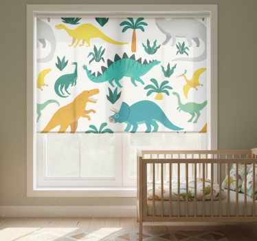 Rullgardin barn dinosaurer med träd - Tenstickers