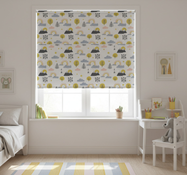 Rullgardin barn lekfull naturmotiv - Tenstickers