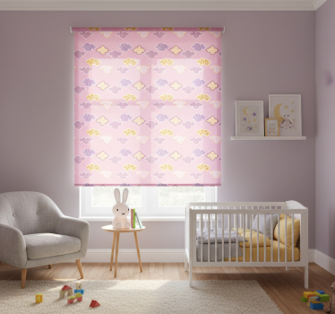 Rrullgardin barn rosa moln design - Tenstickers