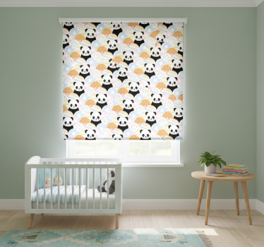Rullgardin barn patchwork djur panda design - Tenstickers
