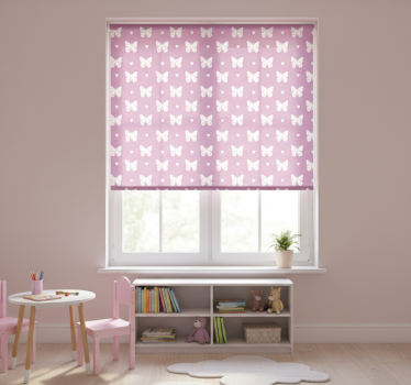 Rullgardin barn rosa flygande fjärilar - Tenstickers