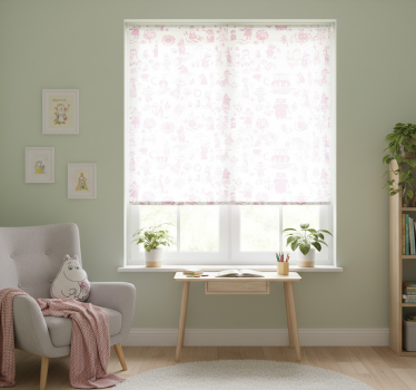 Rullgardin barn rosa mumin full - Tenstickers