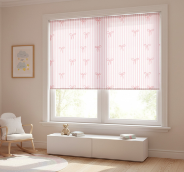 Rullgardin barn rosa ränder och rosetter - Tenstickers