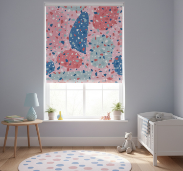 Rullgardin barn rosa terrazzo - Tenstickers