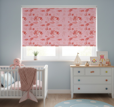 Rullgardin barn sjungande och leende sjöjungfru rosa - Tenstickers