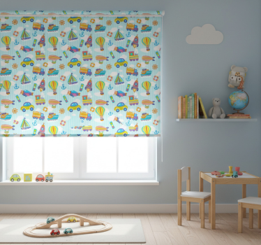 Rullgardin barn söt design av bilar - Tenstickers
