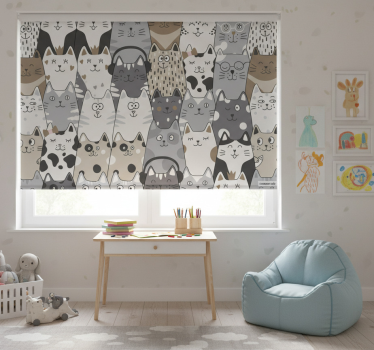 Rullgardin barn tecknade katter - Tenstickers
