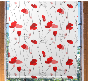 Rullgardin blommig elegant blommig mönster - Tenstickers