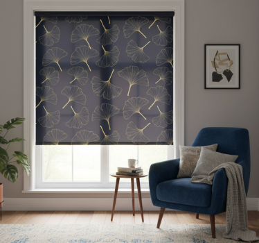 Rullgardin vardagsrum 3d gyllene ginkgo löv - Tenstickers