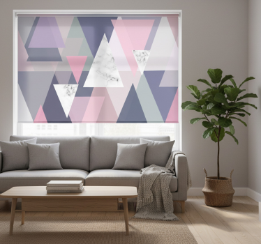 Rullgardin vardagsrum 3d väggkonst trianglar - Tenstickers