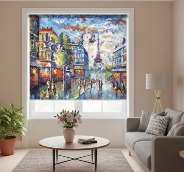 Rullgardin vardagsrum arte paris bohemisk akvarell - Tenstickers