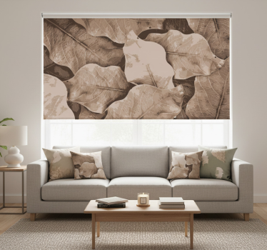 Rullgardin vardagsrum beige torkade blad - Tenstickers