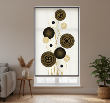 Rullgardin vardagsrum cirkel glamour dekoration - Tenstickers
