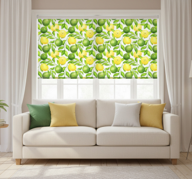 Rullgardin vardagsrum citroner och limor - Tenstickers