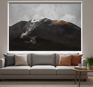 Rullgardin vardagsrum dimmig etna utsikt - Tenstickers