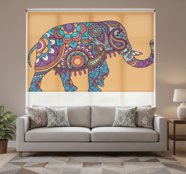 Rullgardin vardagsrum elefanters mandala multicolor - Tenstickers