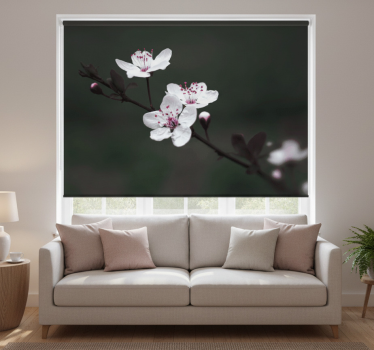 Rullgardin vardagsrum elegant feminin körsbärsblomma - Tenstickers