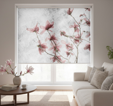Rullgardin vardagsrum elegant glamorös magnolia design - Tenstickers