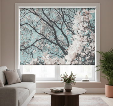 Rullgardin vardagsrum elegant stil japansk körsbärsblomma - Tenstickers