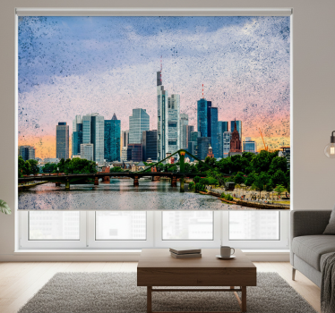 Rullgardin vardagsrum frankfurt skyline - Tenstickers