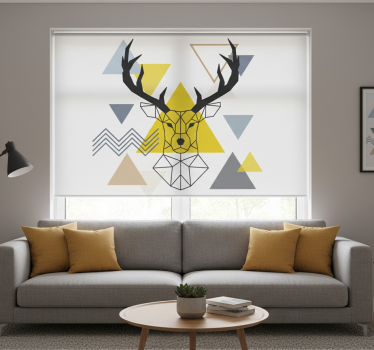 Rullgardin vardagsrum geometrisk hjort - Tenstickers