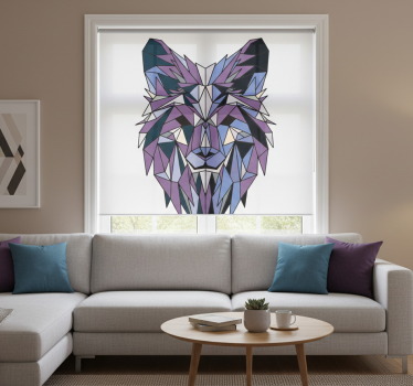 Rullgardin vardagsrum geometrisk varg - Tenstickers