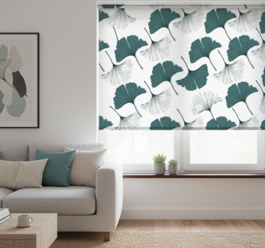 Rullgardin vardagsrum ginkgo blad sömlöst mönster - Tenstickers