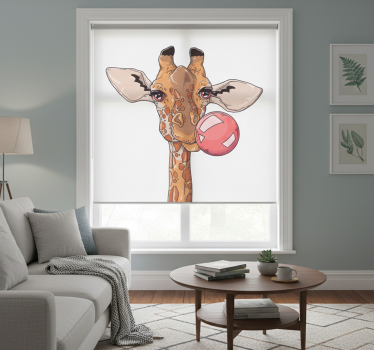 Rullgardin vardagsrum giraff med tuggummi - Tenstickers